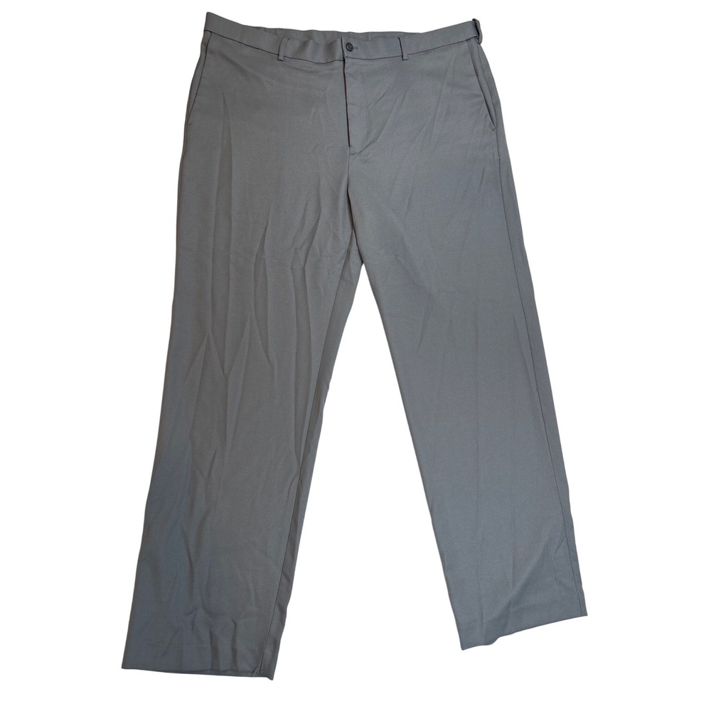PGA Tour Mens Golf Pants Grey Flat Front Straight Leg 40x32 RT25529 Performance - Picture 1 of 9